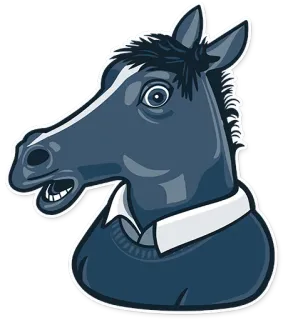 🐴 59a466ab ม้า, สัตว์, การ์ตูน, สติกเกอร์, มานุษยรูปนิยม telegram sticker