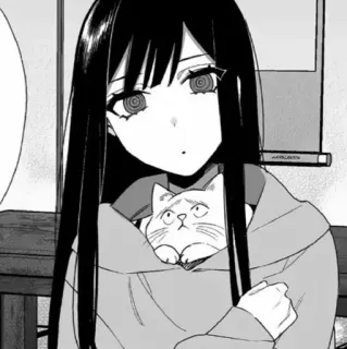 📍 0ce59ef1 アニメ 女の子, 猫, マンガ風, 白黒, かわいい, カートゥーン, イラスト telegram sticker