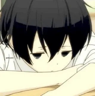 📍 3cbc00b9 애니메이션, 만화, 소년, 졸린, 단색, 만화 telegram sticker