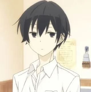 📍 7791067a 애니메이션, 소년, 검은 머리, 일러스트, 귀여운 telegram sticker