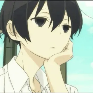 📍 c3e839fb 애니메이션, 소년, 생각에잠긴, 생각하는, 캐릭터, 인물사진 telegram sticker