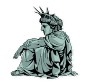 😞 27eff531 Freiheitsstatue, sitzend, traurig, New York, Freiheit, amerikanisch telegram sticker