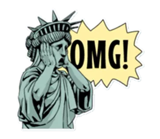 😱 c1807d8e OMG! Freiheitsstatue, OMG, Überraschung, Ausruf, Statue, Schock telegram sticker