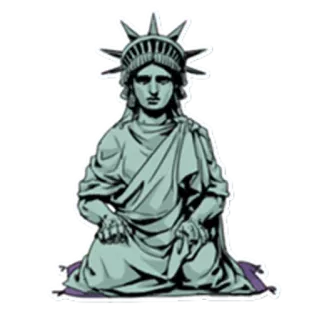 🙇 f6906e37 Statue of Liberty Freiheitsstatue, kniend, historisch, Denkmal, amerikanisch, Ikone telegram sticker