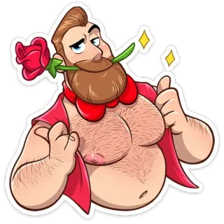 😉 2184ea7a man, rose, romantic, red, illustration, sticker telegram sticker