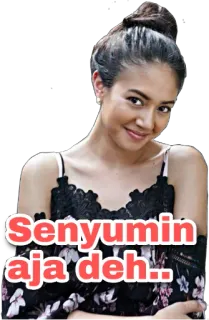 ☺️ 0c445ca7 Senyumin aja deh.. 女性, 笑顔, 女優, モデル, インドネシア人, 可愛い whatsapp sticker