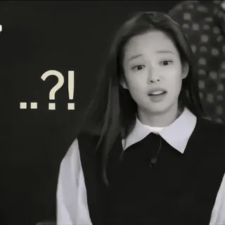 🧄 925499c2 ..?! черно-белый, женщина, вопрос, выражение, удивление whatsapp sticker