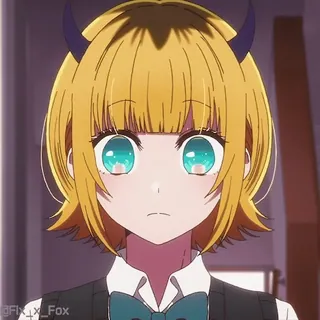 ✌️ 19f35115 Anime, chica, demonio, cuernos, linda, personaje, arte telegram sticker