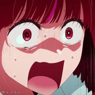 😱 2364bb2a @Fix_x_Fox anime, asustado/a, reacción, emocional, impactado/a, mujer, dibujo animado telegram sticker