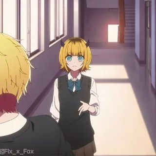 😈 8810c826 @FIx_x_Fox Anime, Chica, Uniforme escolar, Cuernos telegram sticker