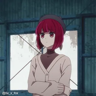 🤷‍♀️ 9e547742 @fix_x_fox chica anime, pelo rojo, dibujo animado, personaje, linda telegram sticker