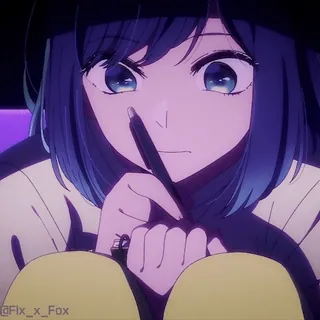 ✍️ b8e96554 @Flx_x_Fox Anime, Chica, pelo azul, Dibujos animados telegram sticker