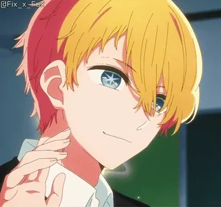 👋 f3235099 @Fix_x_Fox anime, chico, sonriendo, retrato, personaje telegram sticker