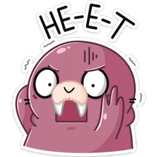 🙅‍♂️ bcec34b2 HE-E-T Kartun, Anjing laut, Marah, Lucu, Meme whatsapp sticker