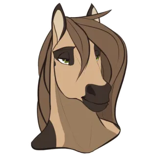 😌 4b7542a3 koń, zwierzę, kreskówka, końcowate, ssak, rysunek telegram sticker