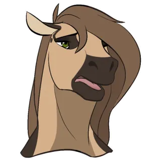 😵 9134d61e koń, kreskówka, zwierzę, końsky, ssak, portret telegram sticker