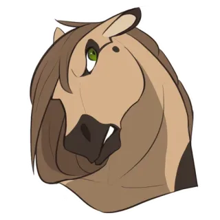 😡 93871024 koń, zwierzę, kreskówka, rysunek, ssak telegram sticker