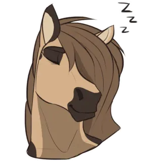 😴 bd473433 zzz koń, zwierzę, śpiący, kreskówka, słodki, śnić, zzz telegram sticker