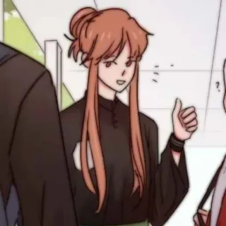 🎈 52899f1c 卡通, 女人, 头发, 衣服, 竖起大拇指 telegram sticker