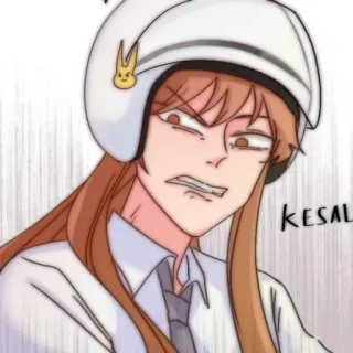 🎈 863c9ca4 kesal 卡通, 动漫, 角色, 头盔, 表情, 愤怒 telegram sticker