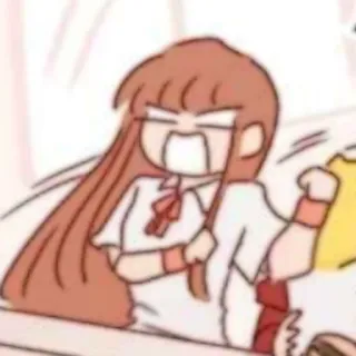 🎈 d6f017a5 卡通, 动漫, 女孩, 生气, 红发, 愤怒 telegram sticker