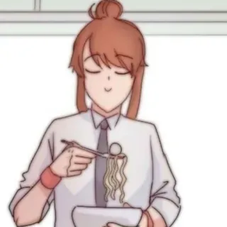 🎈 e85594c5 动漫, 吃, 面条, 女孩, 食物 telegram sticker