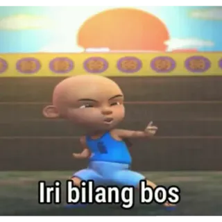 👶 9c5e8f4d Iri bilang bos 卡通, 表情包, 文字, 人物 telegram sticker