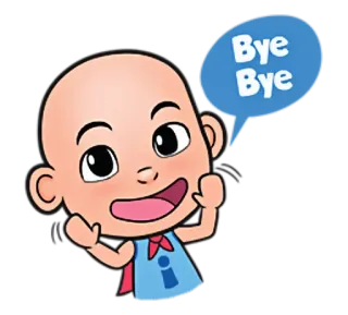 👋 5791a8a7 Upin Upin & Ipin Bye Bye cartoni animati, bambino, addio, commiato, animazione, bambino, amichevole telegram sticker