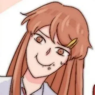 🩸 64947fbe anime, girl, character, illustration, cartoon, funny face, smirk, creepy whatsapp sticker