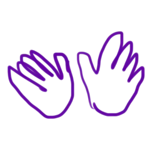 👐 a350d8a3 mãos, roxo, silhueta telegram sticker