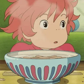 🐽 d9f8ab50 Ponyo Anime, Ghibli, Dessin animé, Animation, Mignon, Poisson, Mer telegram sticker