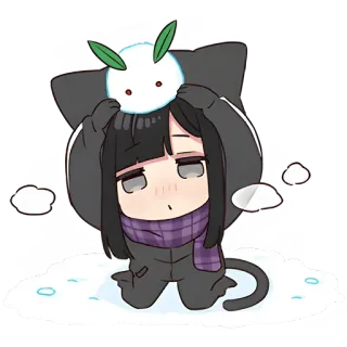 😔 b604c2d5 Anime, Charakter, Niedlich, Winter, Schnee telegram sticker