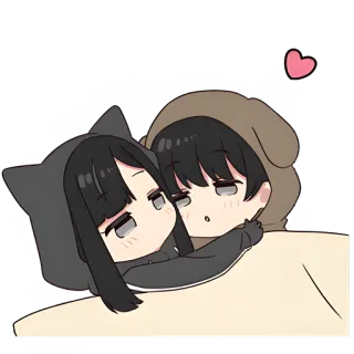 🤗 90730abb kawaii, anime, cute, couple, love, romantic telegram sticker