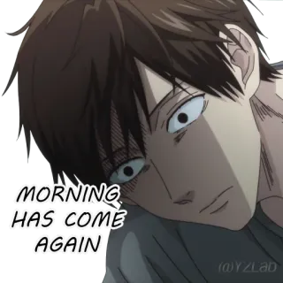 🥱 1fa760b1 MORNING HAS COME AGAIN anime, mattina, espressione, faccia telegram sticker
