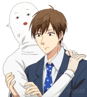 🫂 af45063e Anime, Uomo, Abbraccio, Completo bianco, Relazione telegram sticker