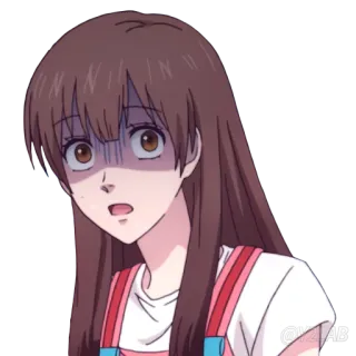 😨 cdb876f9 anime, spaventata, donna, cartone animato, scioccata, ragazza telegram sticker