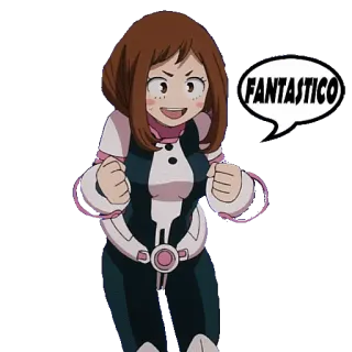 🆒 3fa09e52 Ochaco Uraraka My Hero Academia FANTASTICO Anime, Manga, Ochaco Uraraka, My Hero Academia, Fantastyczne telegram sticker