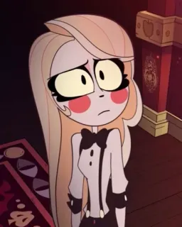 🟡 0a30b3b0 Charlie Morningstar Hazbin Hotel 卡通, 角色, Hazbin Hotel, 查理·晨星 telegram sticker