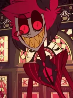 😁 0efeb7f9 Alastor Hazbin Hotel 卡通, 恶魔, 动画, Hazbin Hotel, 阿拉斯托, 地狱, 角色, 邪恶 telegram sticker