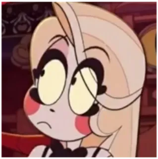 😕 1366ce7e Charlie Morningstar Hazbin Hotel 卡通, Hazbin Hotel, 查莉·晨星, 动画, 角色 telegram sticker