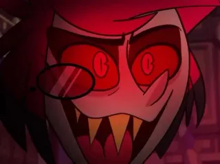 😈 227d1fcc Alastor Hazbin Hotel 卡通, 恶魔, 微笑, 阿拉斯托, Hazbin Hotel telegram sticker