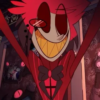 🔴 3592efa6 Alastor Hazbin Hotel 阿拉斯托, Hazbin Hotel, 卡通, 恶魔 telegram sticker