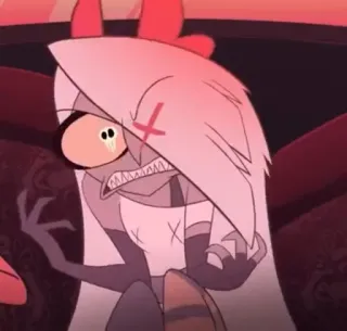 🌟 47932b7c Charlie Morningstar Hazbin Hotel 卡通, 恶魔, 角色, 生气, 地狱, Hazbin Hotel telegram sticker