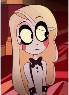 🟡 4e772075 Charlie Morningstar Hazbin Hotel 卡通, 角色, Hazbin Hotel, 查理·晨星, 动画 telegram sticker