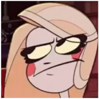 🙄 577d9958 Charlie Morningstar Hazbin Hotel 查理·晨星, 地狱客栈, 卡通, 动画, 自鸣得意, 表情, 金发 telegram sticker