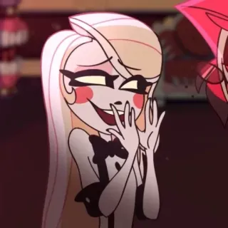 🟡 60b14ea3 Charlie Morningstar Hazbin Hotel 卡通, 动漫, 角色, Hazbin Hotel, 查莉·晨星, 金发 telegram sticker