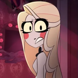 🟡 7653b5a6 Charlie Hazbin Hotel 卡通, 动画, 角色, 查莉, Hazbin Hotel, 搞笑, 表情 telegram sticker