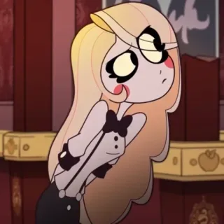 🟡 7dd4e213 Charlie Morningstar Hazbin Hotel 卡通, 恶魔, 酒店, 动画, 角色 telegram sticker