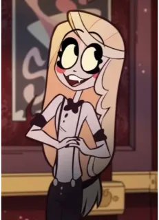🟡 7e5a3d8a Charlie Morningstar Hazbin Hotel 卡通, 角色, 动画, 查理, Hazbin Hotel telegram sticker