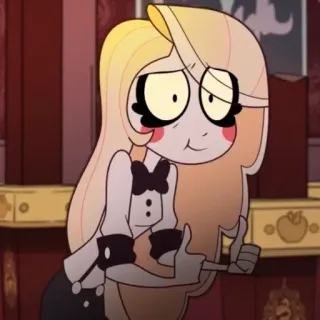 🟡 9db46433 Charlie Morningstar Hazbin Hotel 卡通, 角色, 竖起大拇指, Hazbin Hotel, 查莉·晨星 telegram sticker